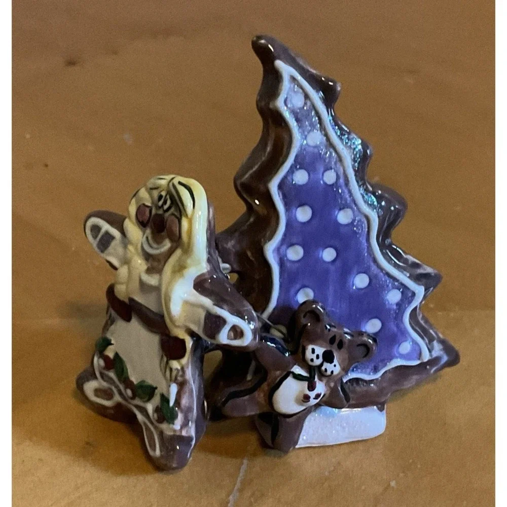 Set Of 3 Blue Sky By Clayworks Heather‎ Goldminc Gingerman Christmas Collection